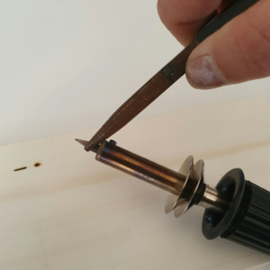 brandpuntje opzetstukje verwisselen in houtbrander